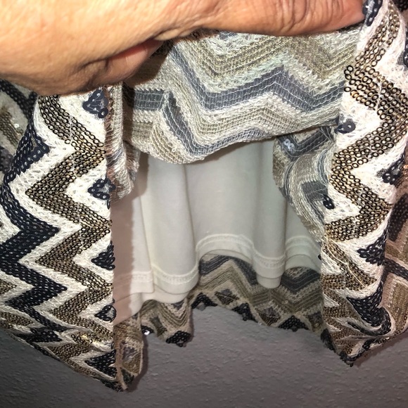 Charming Charlie Size Small Sort Party Dress.Covered in Gold and Silver Sequins - Picture 8 of 9